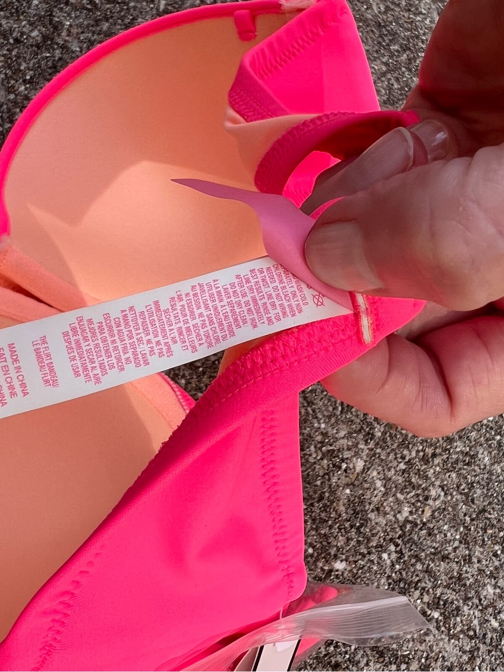 👗Victoria's Secret Neon Pink Strapless Bikini Top - Picture 7 of 7